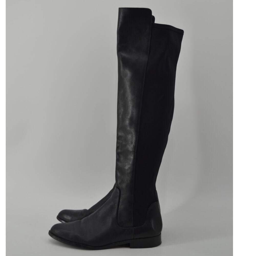 Clarks Caddy Belle Knee High Boot Leather Black Minimalist 7 - Picture 1 of 15